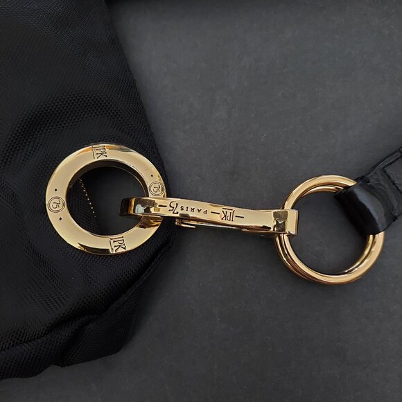 JPK Paris 75 Black Double Strap Canvas Bucket Tote/Handbag w/ Zipper Extender - Picture 5 of 9